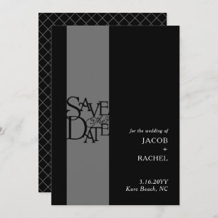 Elegant Overlay Black White Wedding Save the Date