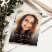 Elegant Overlay Two Photo Afstuderen Invitation