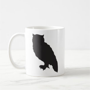 Elegant owl black silhouette vectorafbeelding koffiemok