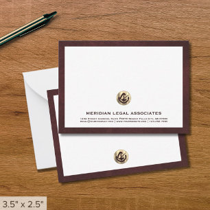 Elegant Oxblood Legal Note Kaart Notitiekaartje