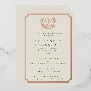 Elegant Oyster JD Law School Graduparty Folie Uitnodiging