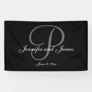 Elegant P Monogram Wedding Banner