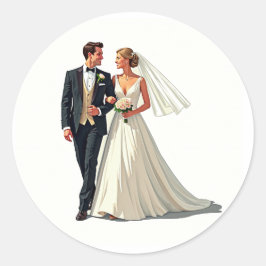 Elegant paar bruiloft Sticker