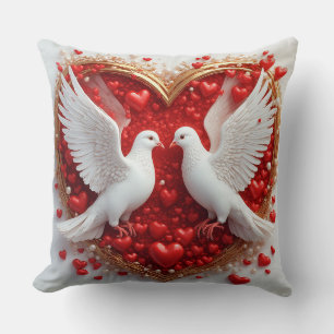 Elegant paar duiven die liefde en eenheid symbolis kussen