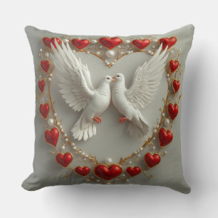 Elegant paar duiven die liefde en eenheid symbolis kussen