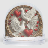 Elegant paar duiven symboliseren liefde en eenheid sneeuwbol (Achterkant)