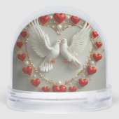 Elegant paar duiven symboliseren liefde en eenheid sneeuwbol (Achterkant)