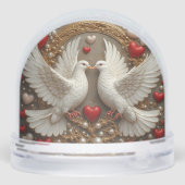 Elegant paar duiven symboliseren liefde en eenheid sneeuwbol (Achterkant)