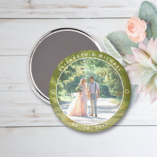 Elegant paar foto lente zomer bruiloft gunst magneet