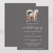 Elegant Paard Getrokken Koets Bruiloft Uitnodiging (Voorkant / Achterkant)