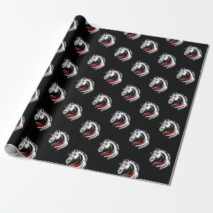 Elegant Paard Hoofd Patroon Cadeaupapier