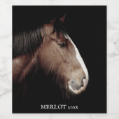 Elegant paard voor aangepaste wijn etiket (Enkel label)