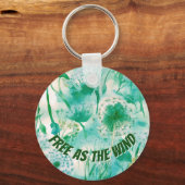 Elegant Paardenbloem Monogram Groen en Wit | Sleutelhanger (Voorkant)