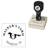 elegant paardendubbel monogram Stempel (Gestempeld)