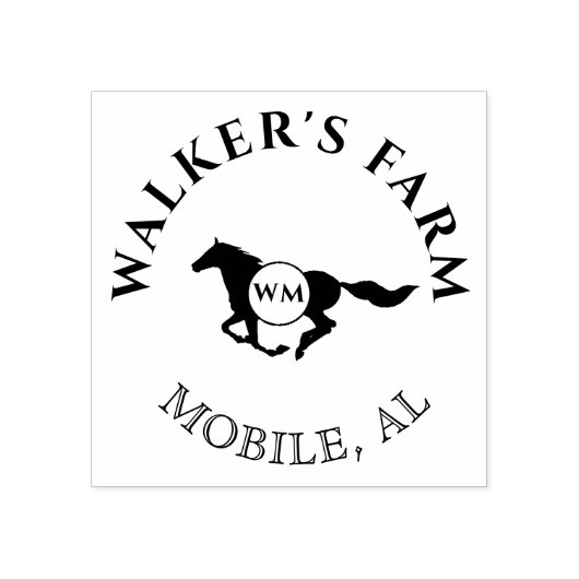 elegant paardendubbel monogram Stempel (Afrduk)