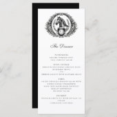 Elegant Paardenpaard Monogram Crest Bruiloft Menu (Voorkant / Achterkant)