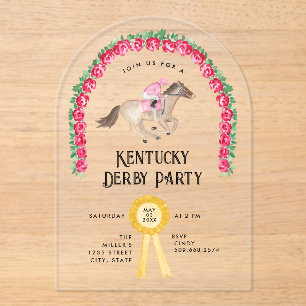 Elegant Paardenrace Derby Party Acryl Uitnodigingen