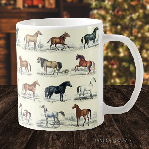 Elegant paardenraspatroon koffiemok