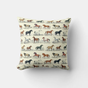 Elegant  paardenraspatroon kussen