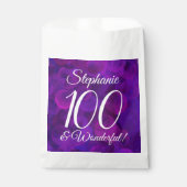 Elegant Paars 100 en geweldige Birthday Party Bedankzakje (Voorkant)