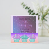 Elegant Paars 40e verjaardag uitnodiging (Staand voorkant)