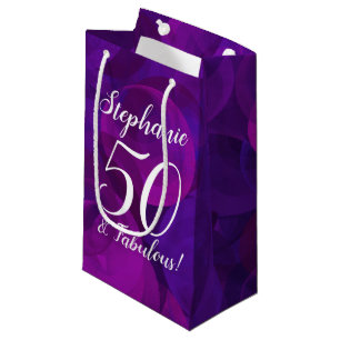 Elegant Paars 50 en Fabulous Birthday Party Klein Cadeauzakje