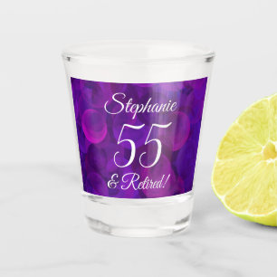 Elegant Paars 55 en pensionering Shot Glas
