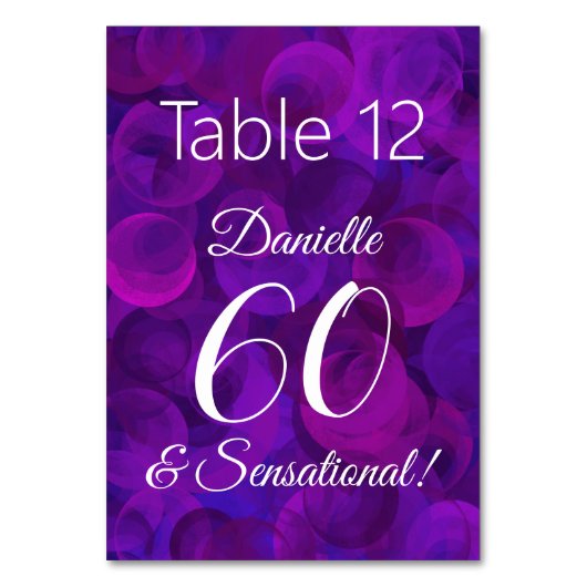 Elegant Paars 60 en Sensational Birthday Party Kaart (Voorkant)