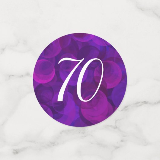 Elegant Paars 70 en Sensational Birthday Party Confetti (Kleine voorkant)