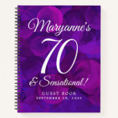 Elegant Paars 70 en Sensational Birthday Party Notitieboek (Voorkant)