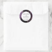 Elegant Paars Agate Gold Glitter Wedding Sticker (Tas)