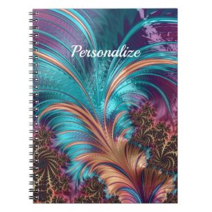 Elegant Paars blauw Abstract doezelaar Personalise Notitieboek