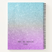 Elegant Paars Blue Glitter Ombre Sketchbook Notitieboek