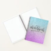 Elegant Paars Blue Glitter Ombre Sketchbook Notitieboek
