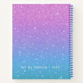 .Elegant Paars Blue Ombre Glitter Sketchbook Note Notitieboek (Achterkant)