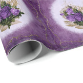 Elegant  Paars Bouquet Cadeaupapier (Rol Hoek)