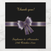 ELEGANT PAARS BOW  ETIKET WIJN (Enkel label)