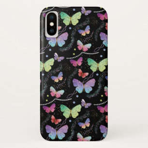 Elegant Paars Bright Butterflies iPhone X Hoesje