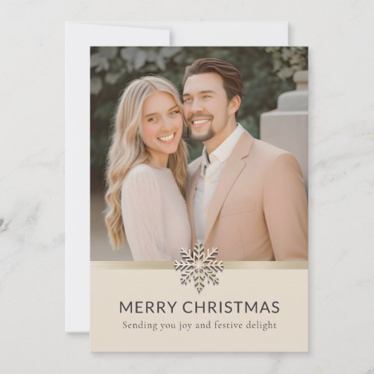 Elegant Paar's Christmas Flat Kaart (Voorkant)