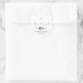 Elegant Paars Communion Favor Sticker (Tas)