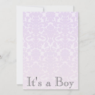Elegant Paars Damask Baby shower Invitation Kaart
