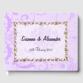 Elegant Paars Damask Boho Wedding Gastenboek (Voorkant)