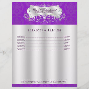 Elegant Paars Damask Swirl Flyer