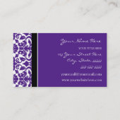 Elegant Paars Damask Visitekaartjes (Achterkant)