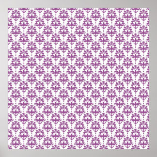 Elegant Paars Damast Patroon Poster