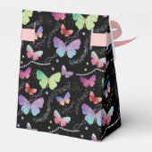 Elegant Paars en blauw, heldere vlinders Bedankdoosjes (Achterkant)