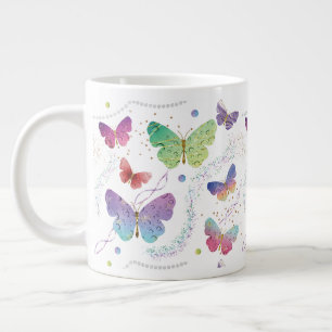 Elegant Paars en blauw, heldere vlinders Extra Grote Beker