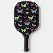 Elegant Paars en blauw, heldere vlinders Pickleball Paddle (Achterkant)