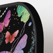 Elegant Paars en blauw, heldere vlinders Pickleball Paddle (Links Detail)