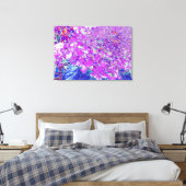 Elegant Paars en Blue Limelight Hydrangea Canvas Afdruk (Insitu (Slaapkamer))